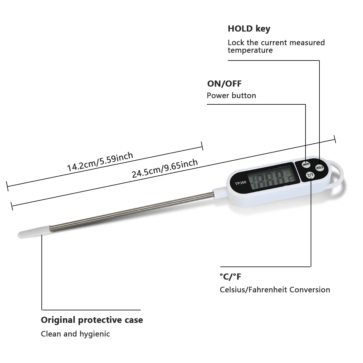 1pc Digital Thermometer Digital Probe Meat/Milk Food Temperature Thermometer Kitchen Cooking Baking BBQ For Kitchen