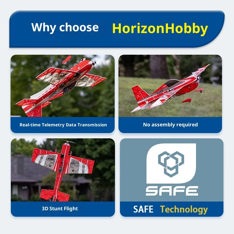 Horizon Hobby UMX Fox RC Airplane 3D Pusher 450mm Wingspan Remote Control Fixed Wing Toy for Hobbies Male Birthday Gift