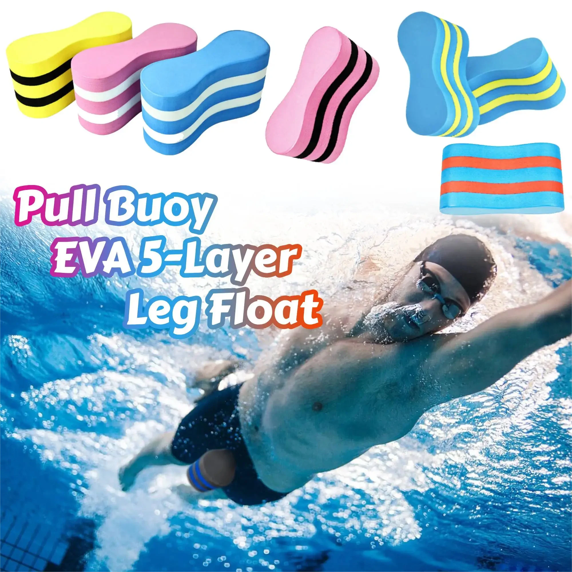 Figure-Eight Shaped Pull Buoy Aids Swimmer Flotation EVA Foam Legs Float Swim Training Kickboard for Outdoor Pool Swim Beginner