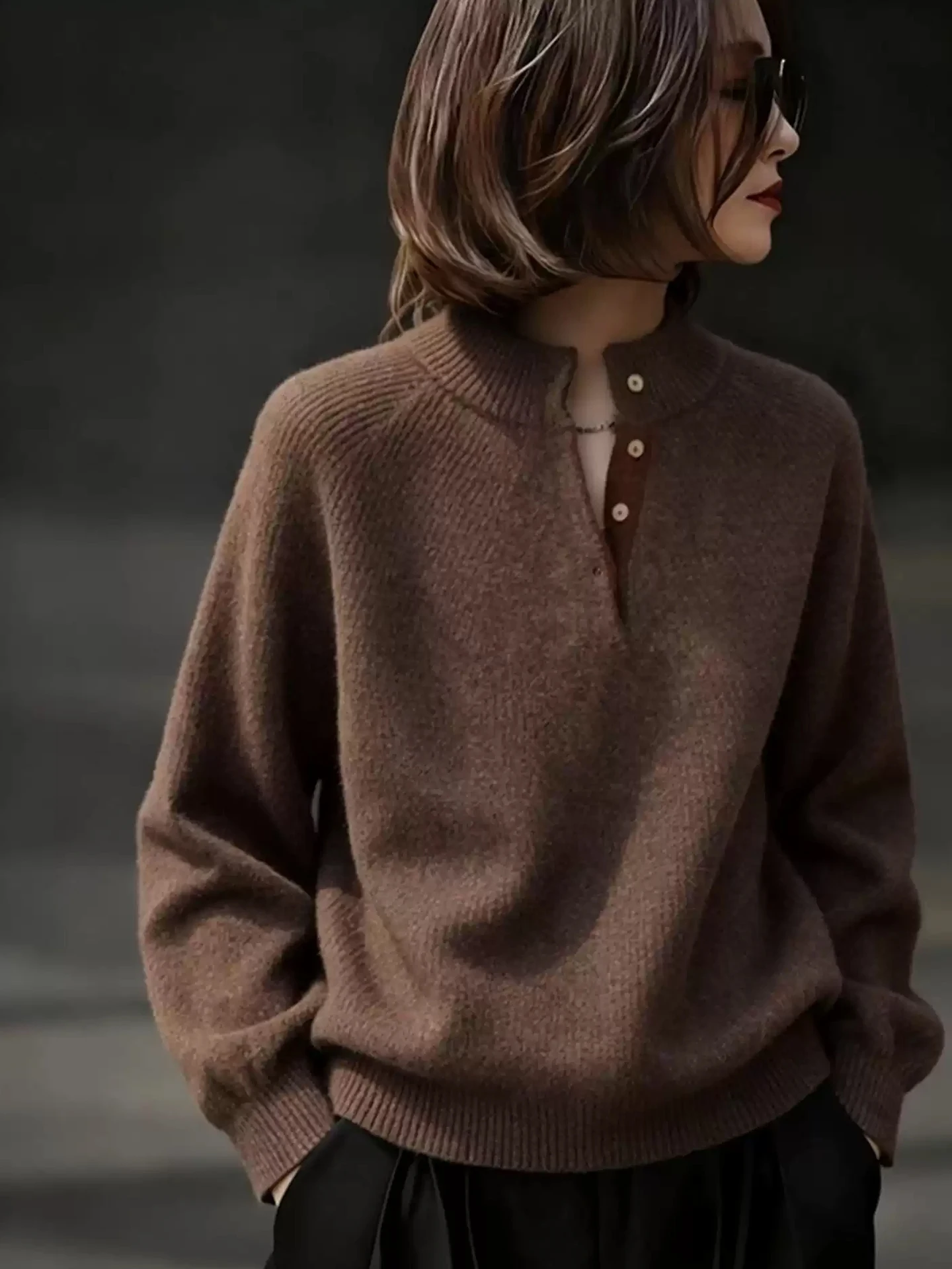 

Comfortable Long Sve Knitted Sweater Casual Versatile Loose Fit Overhead Design Winter Soft Cozy Women's Faion Commute S...