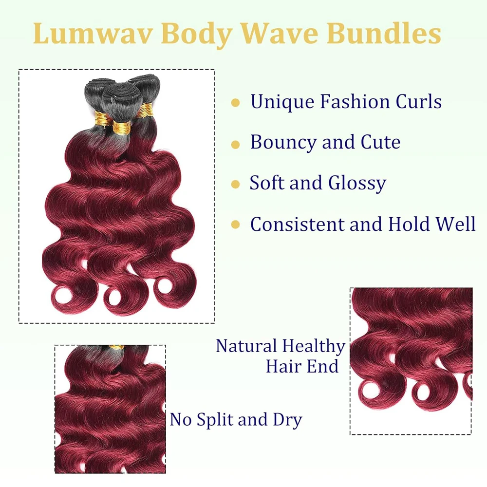 12A เกรด T1B99j Body Wave Human Hair Bundles 100 กรัม/ชิ้น Double Weft Hair Extensions บราซิล Virgin Hair full End