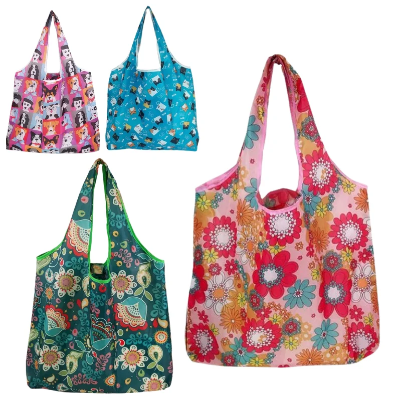 

Сумки для хранения фруктов и овощей, экологически чистые, модные, с принтом, складные сумки для покупок, большие многоразовые сумки для путешествий, сумки для продуктов