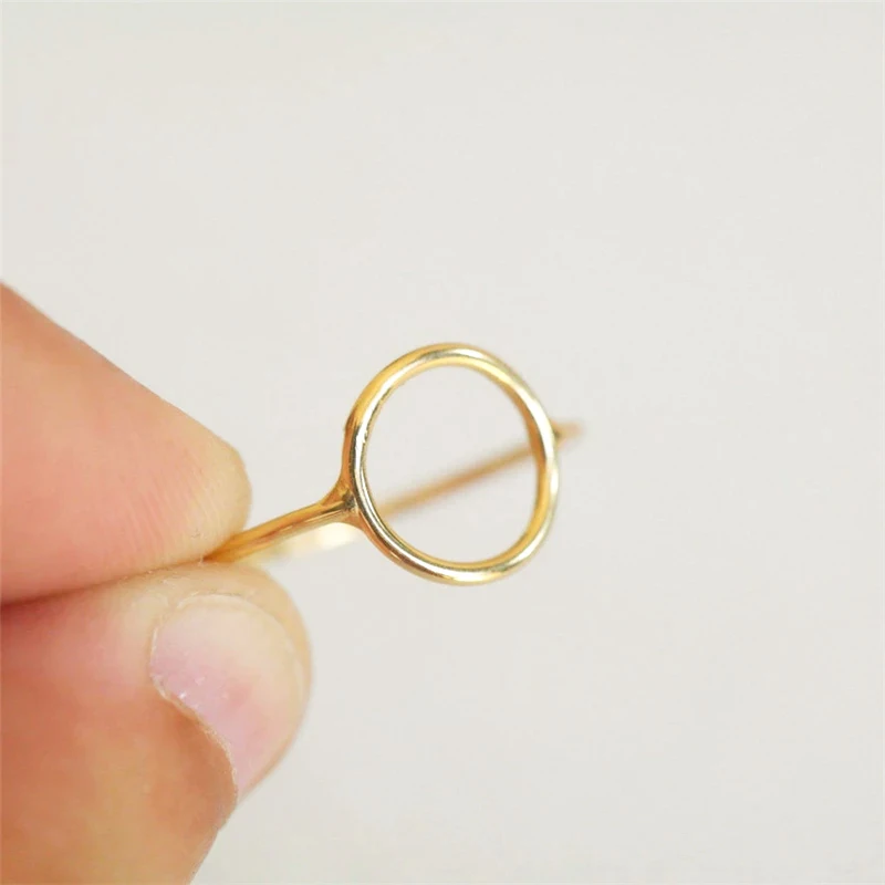 10mm Open Circle Ring 14K Gold Filled Rings Boho Minimalist Knuckle Ring Gold Jewelry Gold Accessories Rings for Women view 4
