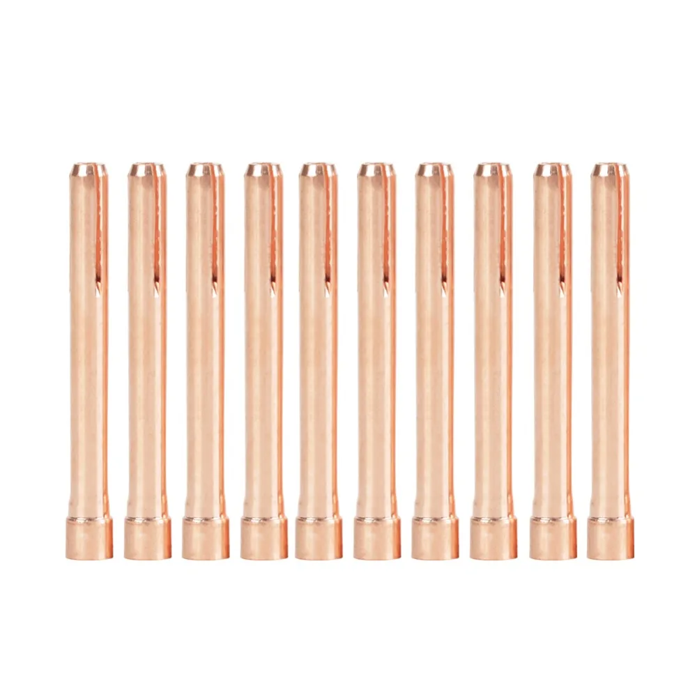 10pcs 10Pcs Welding Torch Collets 3/32 Inch Copper Welding Consumables 2.4mm 3.2mm Orifice Collet Bodies For WP-17