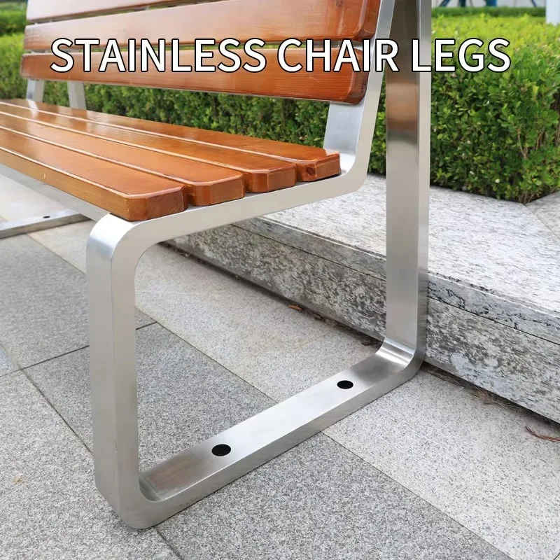 Outdoor Metal Garden Bench Backrest Stainless Steel Garden Seats Park Leisure Public Benches Outdoor Bench