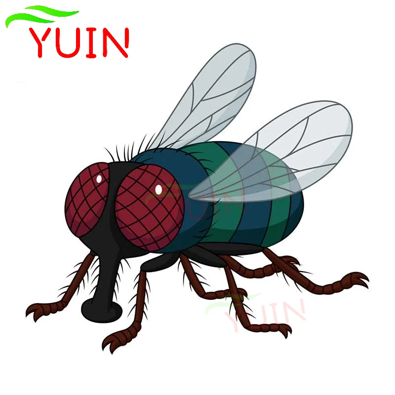 Creative Cartoon Fly Car Sticker Fashion Personality PVC Window Bumper Decoration Accessories Waterproof Anti-UV Decals 13*13cm