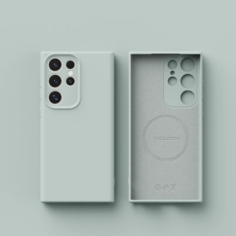 حافظات هاتف Magsafe فاخرة من السيليكون السائل لهاتف سامسونج جالاكسي S25 Ultra S24 23 22 Plus غطاء ناعم مغناطيسي للشحن اللاسلكي