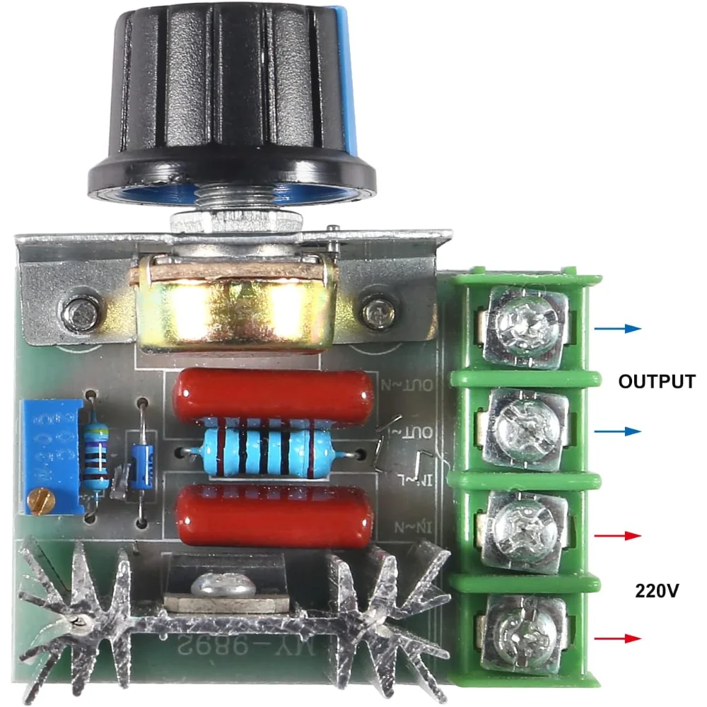2000W 25A PWM Motor Speed Control Module Dimmer Speed Regulator AC 50-220V Adjustable Voltage Regulator with Speed Control Knob