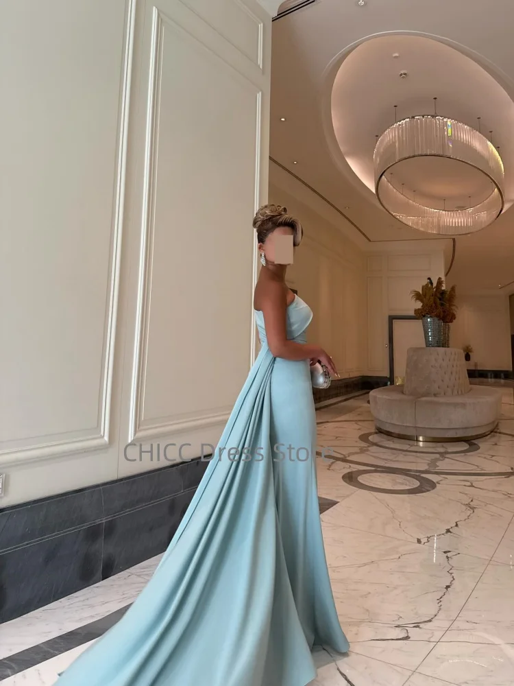 Abiti da sera blu cielo Abito da ballo a sirena senza spalline Occasioni formali Abito da cerimonia per invitati Abito da festa personalizzato فساتmavera