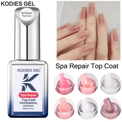 KODIES GEL Milky White Top Coat UV Gel Nail Polish Spa Repair Gel Finish Sealer 15ML Jelly Pink Diamond Topcoat Varnish Manicure