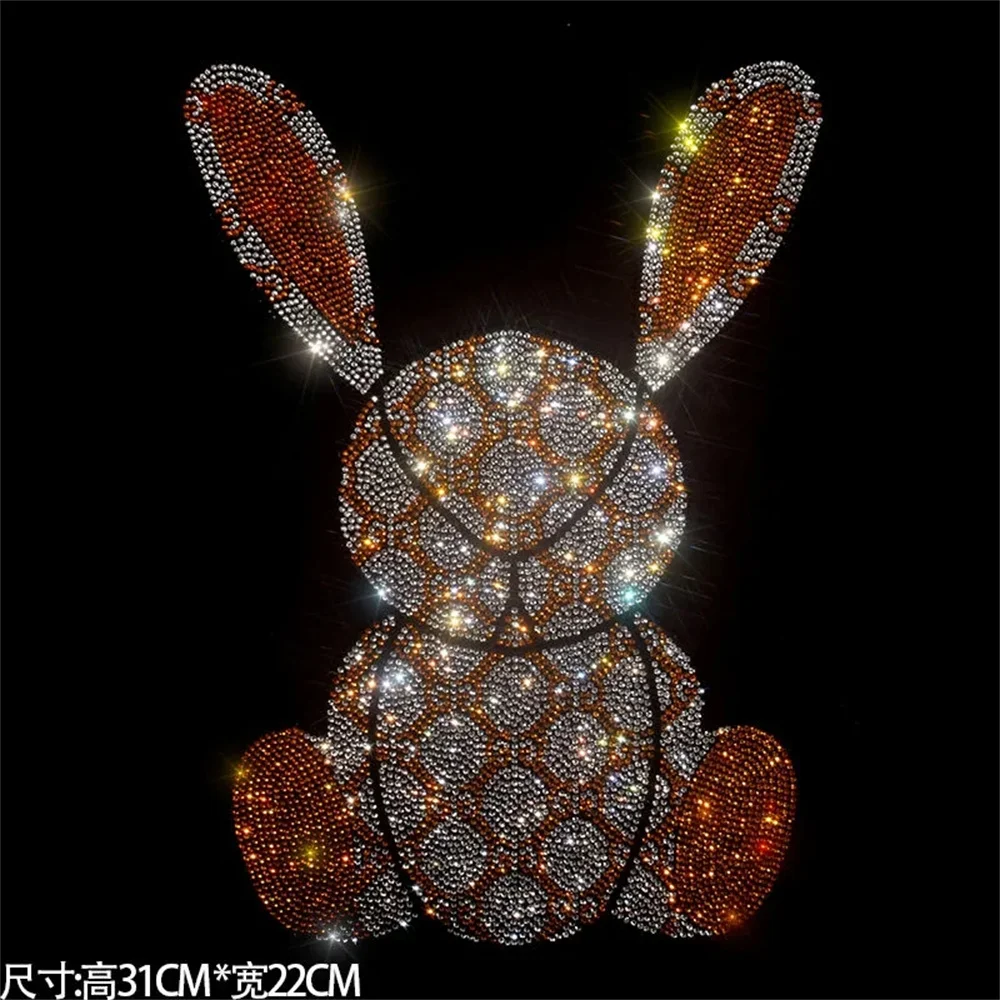 Exquisite shiny cute rabbit fashion large cloth paste hot diamond Sequin DIY clothes decoration patch clothing accessories