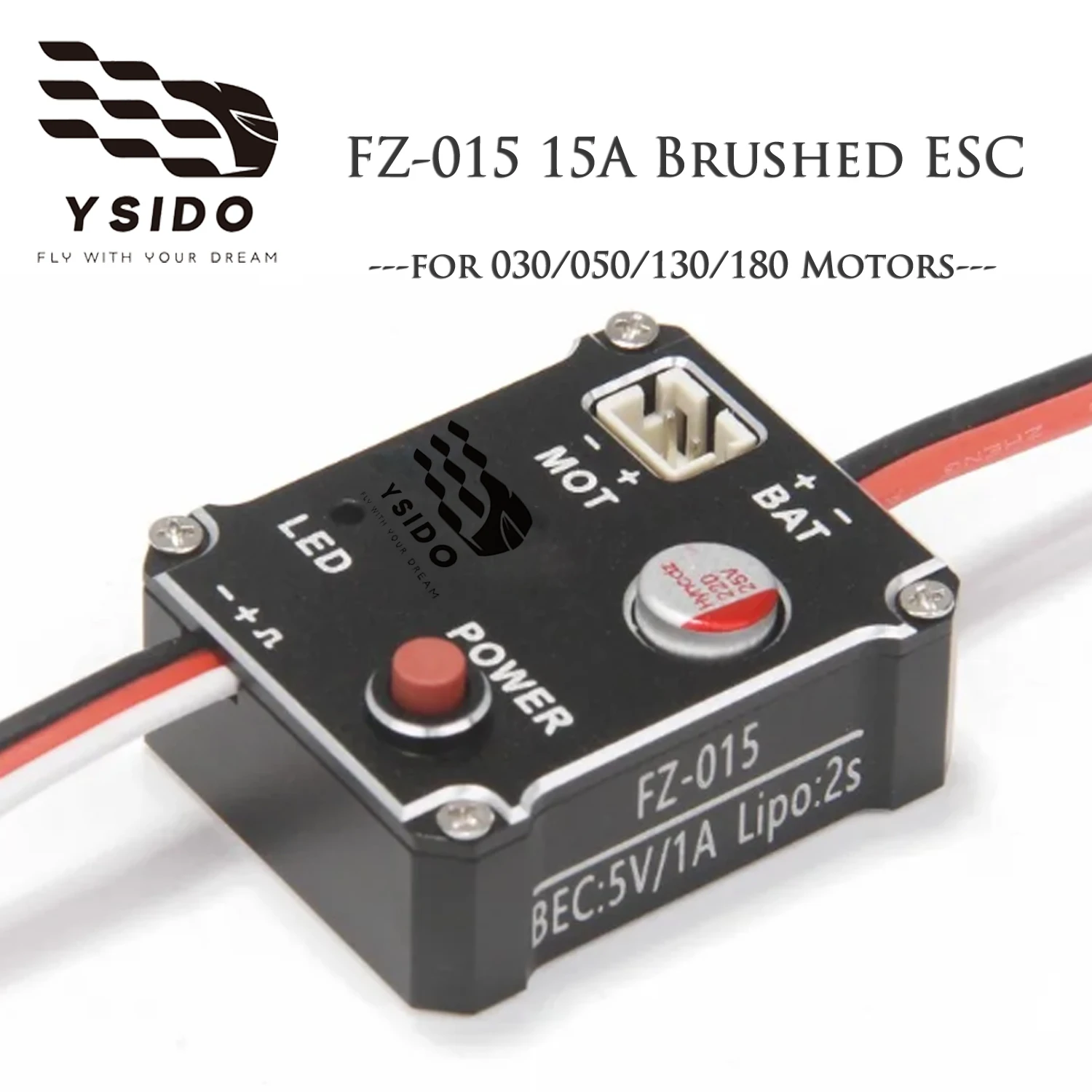 

1/24 1/18 RC Car ESC FZ-015 15A Brushed ESC 2S Lipo 5V/1A for RC Climbing Drift Off-road Car TRX4M FMS FCX24 SCX24 RC Crawler