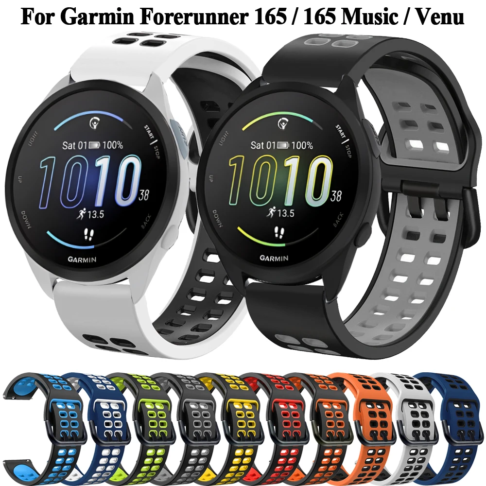 Correa de silicona para reloj Garmin Vivoactive 4, 3, 3t, Venu 3, 2 Plus, SQ 2, Forerunner 165, Music 965, 265, 20mm, 22mm