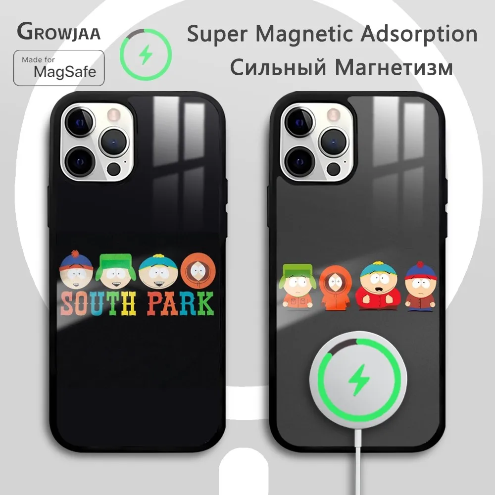 Cute S-SouTHs P-Park Anime Phone Case For iPhone 16 15 14 13 12 11 Pro Max Plus Mini Magsafe Mirror Wireless Magnetic Funda