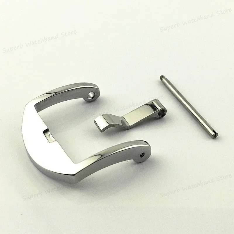 Screw Needle Buckle for Panerai Stainless Steel Solid Rubber Buckle 18 20 22mm Polished Clasp Watch Button Replacement