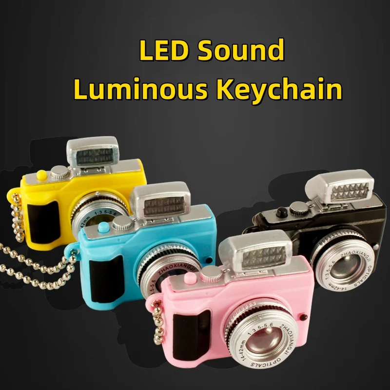 Mini Simulation LED Camera Keychain SLR Camera Cartoon Key Chain Pendant Suitable For Wallet,Car Key,Backpack,Doll Pendant Gift