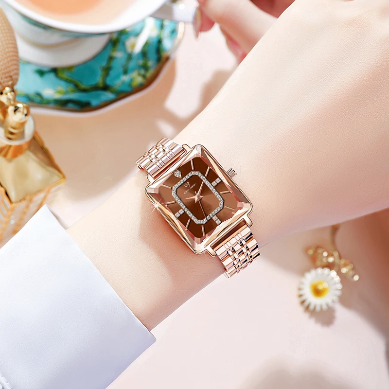 New style steel band waterproof ladies watch fashion diamond watch temperament female watch quartz watch