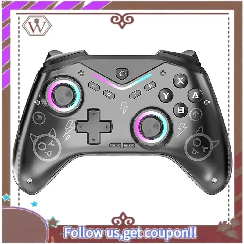 ABBG-Game Console وحدة تحكم ألعاب لاسلكية قابلة للبرمجة Gamepad Hall Joystick دعم للتبديل/البخار/IOS/Android سهلة الاستخدام