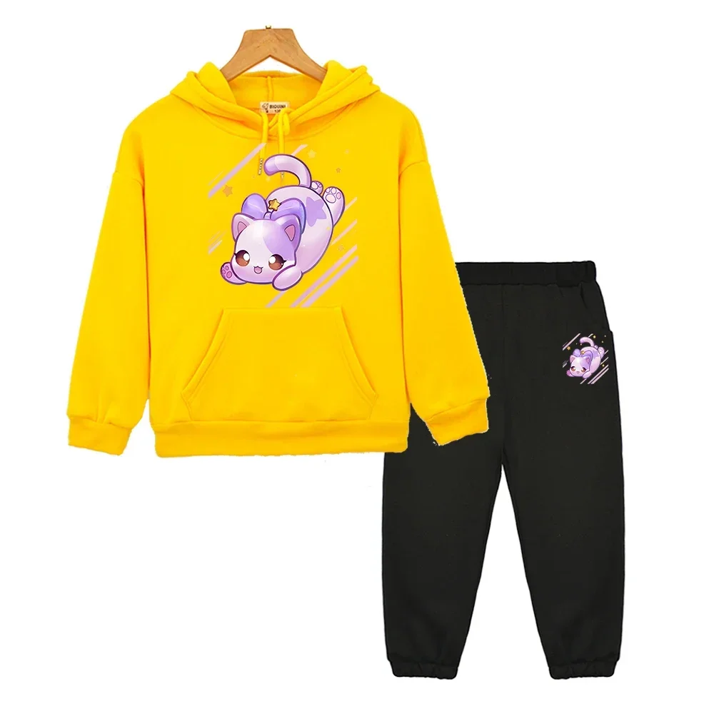 

Aphmau Squad Cat Kawaii anime hoodie Fleece sweatshirt kids boutique clothes pullover Jacket boys girls sportswear Hooded Sets