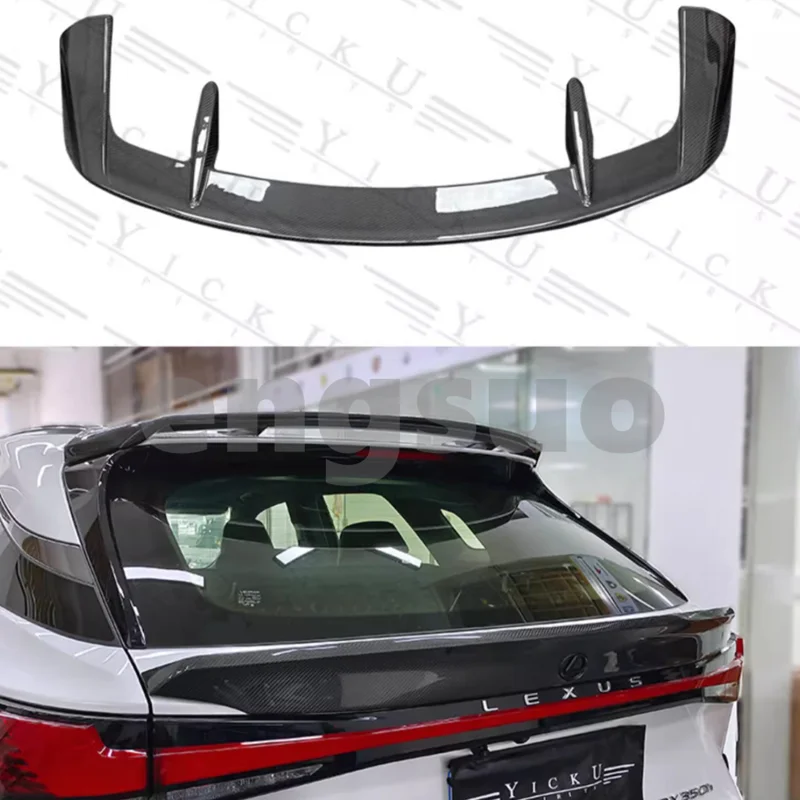 For Lexus RX 350 450 500 Car Spoiler Decoration Black Carbon Fiber Trunk Lid Roof TRD Tail 2023 24 Accessories Modification FRP