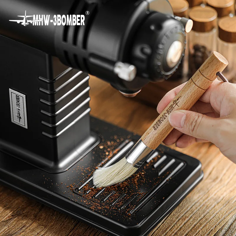 MHW-3BOMBER Bomber, Coffee Bar Solid Wood Brush, Bristle Brush, Grinder Powder Residue Cleaning Brush