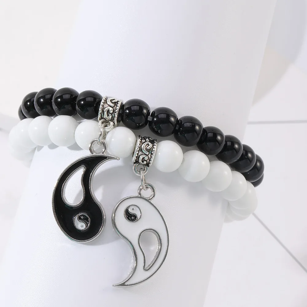 Yin Yang Eight Trigrams Tai Chi Bracelet for Couple Simple Fashion Special Aesthetic Vintage Chain Friend Hiphop Accessories New