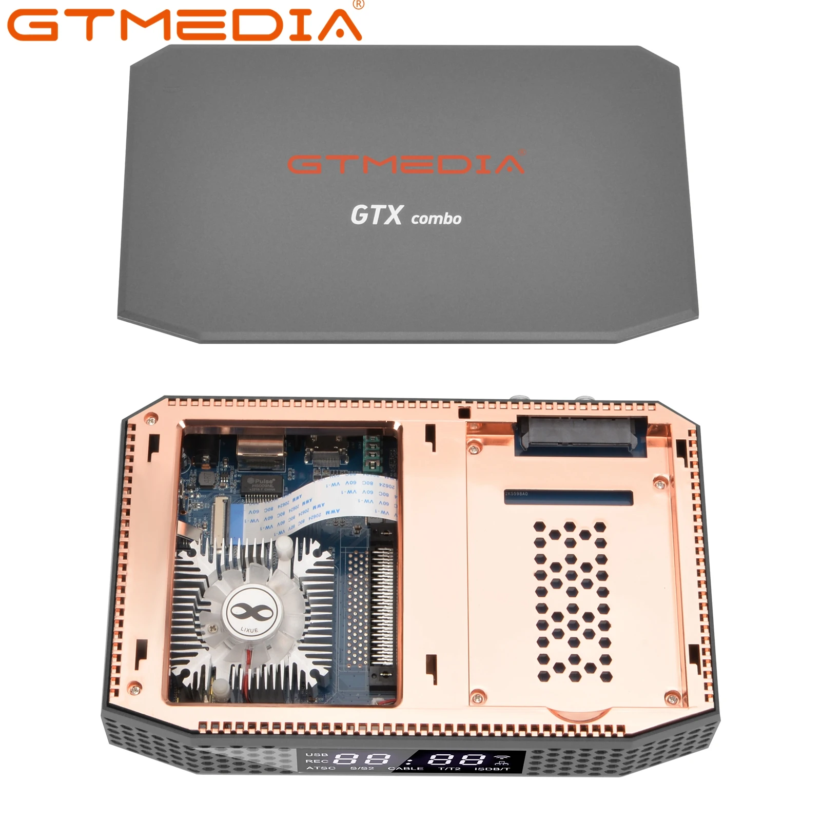 GTMEDIA-Receptor de satélite com decodificador e gravador, GTX COMBO, 4K, 8K, Android 9.0, DVB-S2, T2, C TV Box, 2G + 32G, cartão CA, IC Mais 1,4, IC +