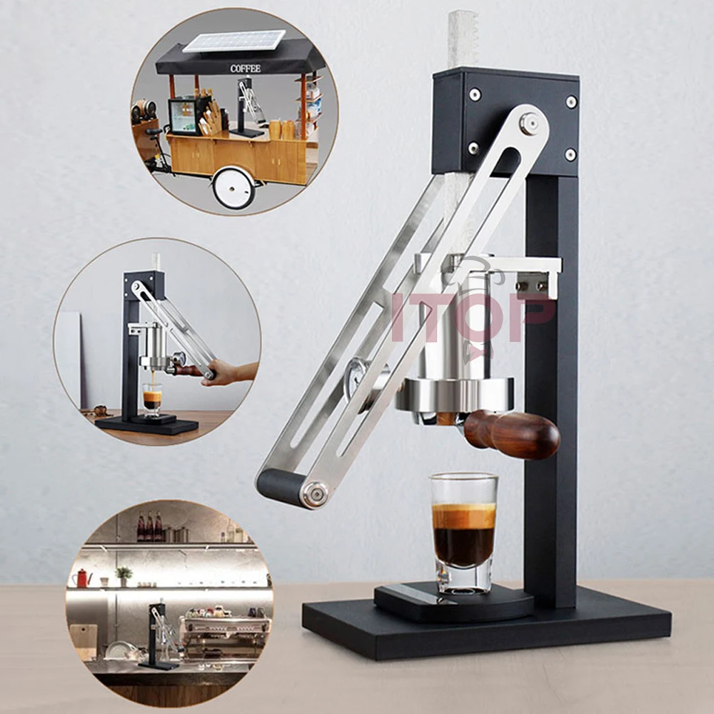 ITOP Manual Espresso Maker Hand Press Coffee Machine Lever Coffee Machine with Pressure Gauge Unplug Coffee Machine 2022 New