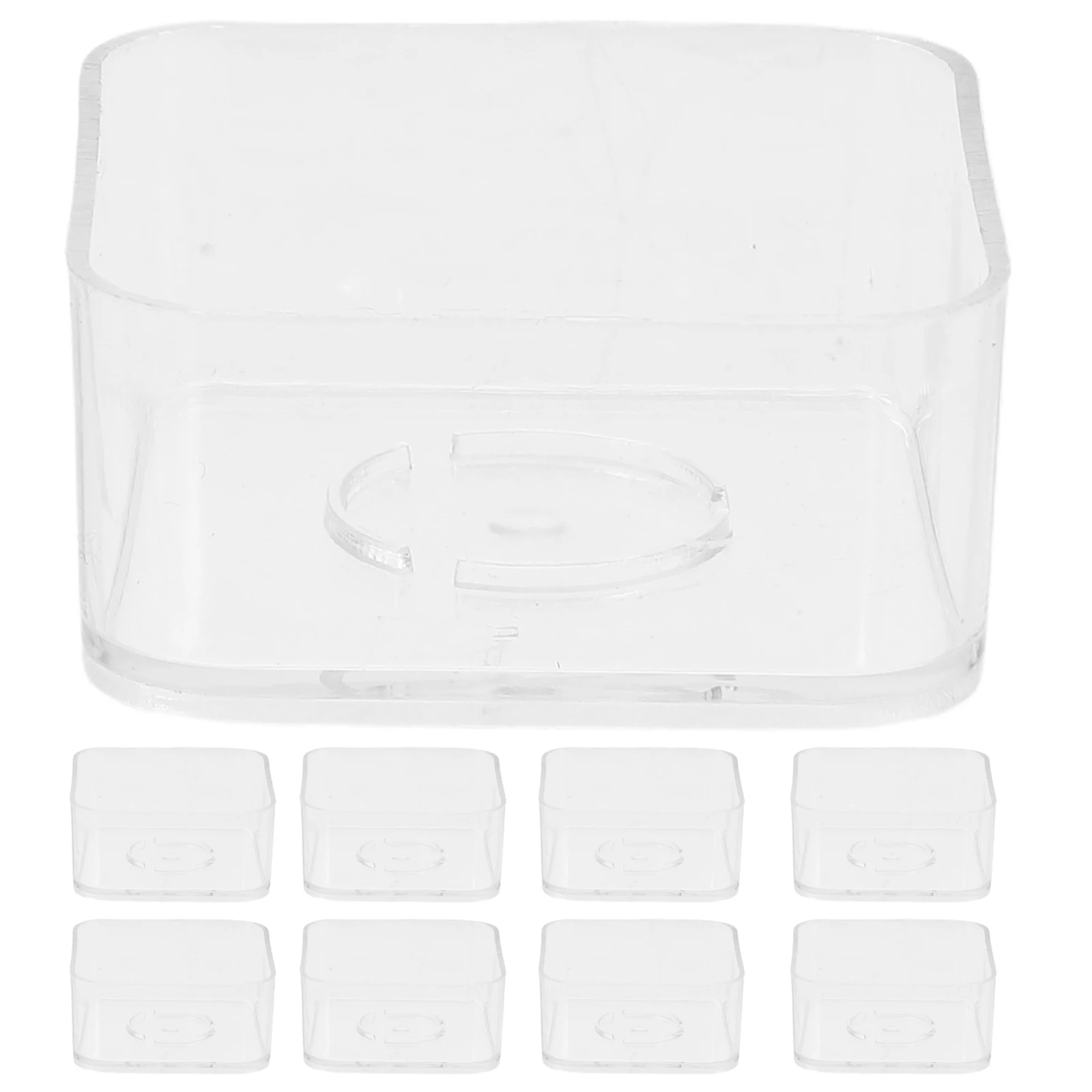 

10 pcs Clear Plastic Tea Light Holders Square Transparent Cups For Diy Candles Making Flame Retardant Votive Containers
