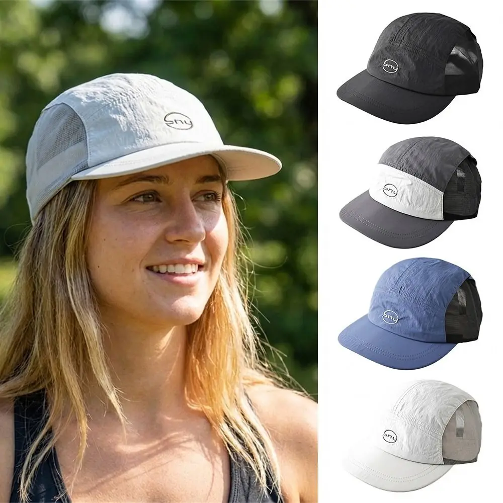 

Korean Sunshade Mesh Baseball Hats Letter Embroidery Quick Drying Peaked Caps Breathable Lightweight Sports Caps Camping Running