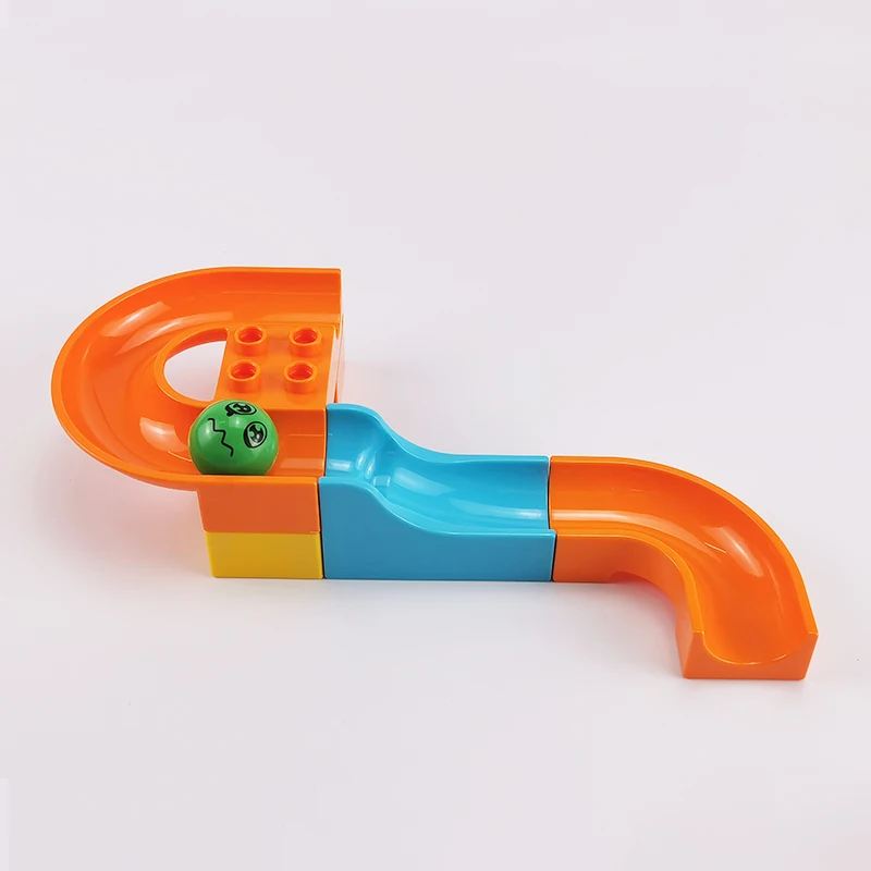 Big Size Building Blocks Marble Race Run Big Building Blocks Slide Track Tunnel Funnel Part Large Brick Kids Gift Maze Toys