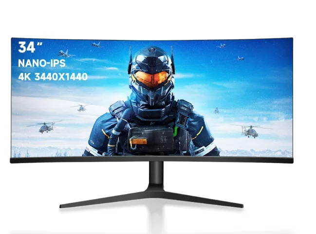 34 Inch Curved 3840*1440 E-sports Widescree Monitor 4K 1ms Quick Response Anti-Blue Light Desktop Gaming Monitor