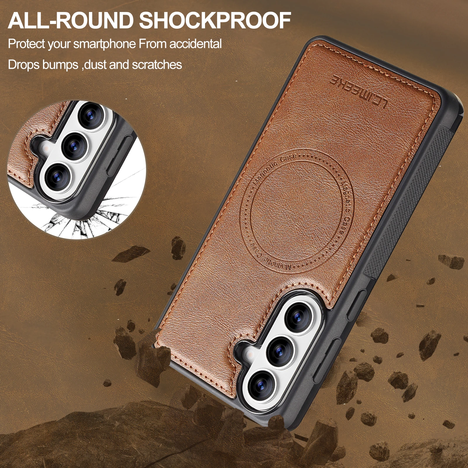 Etui z odłączanymi kartami magnetycznymi, portfelem i bezprzewodowym ładowaniem do Samsunga S26 Ultra S25 Plus S24 S23 A57 A37 A36 A56 A17 — zdjęcie produktu 2