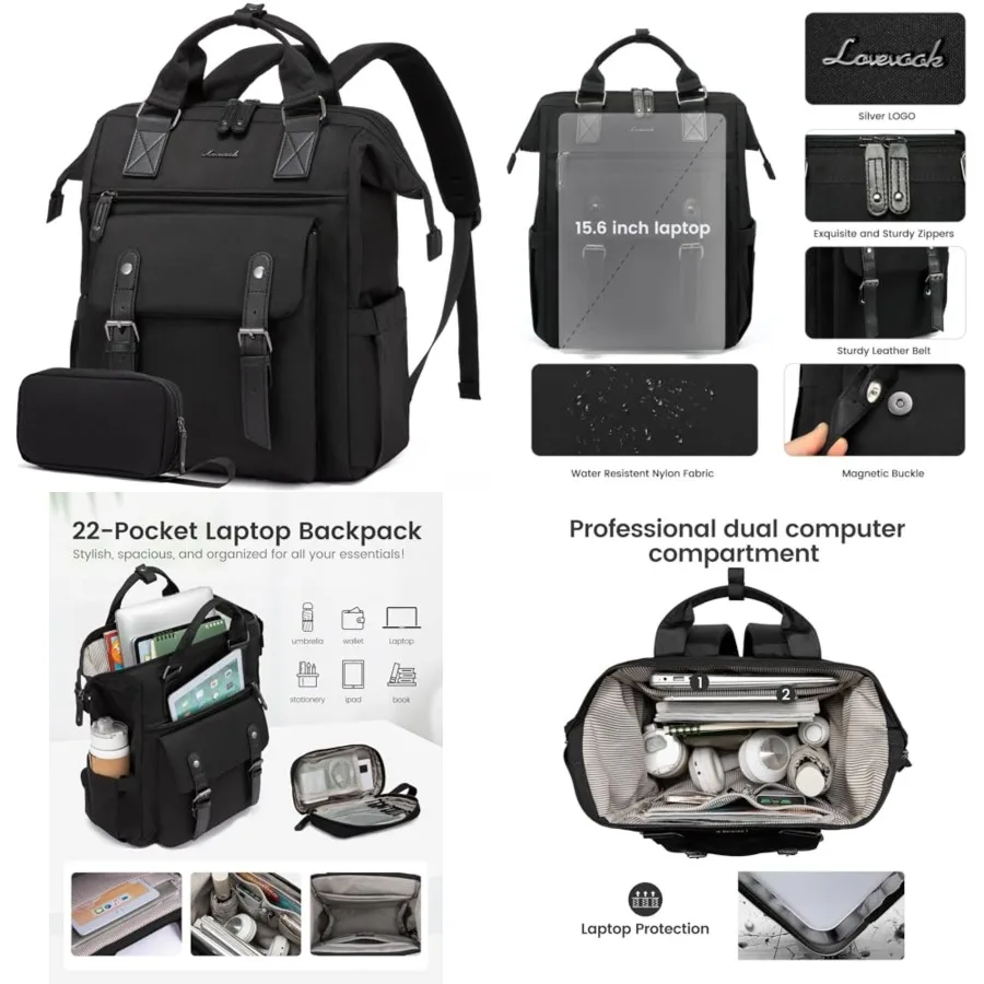 

Laptop Backpack for Women, Work Business Backpacks Purse, Large Capacity Teacher Nurse Bag Work Travel Computer Backpacks, Coll