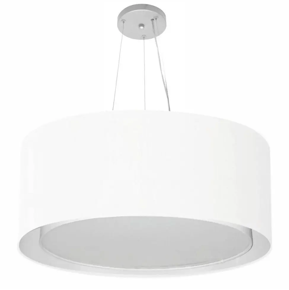 Md-4302 Double Cylinder Pendant Chandelier Dome Fabric 60x30cm White-Bivolt