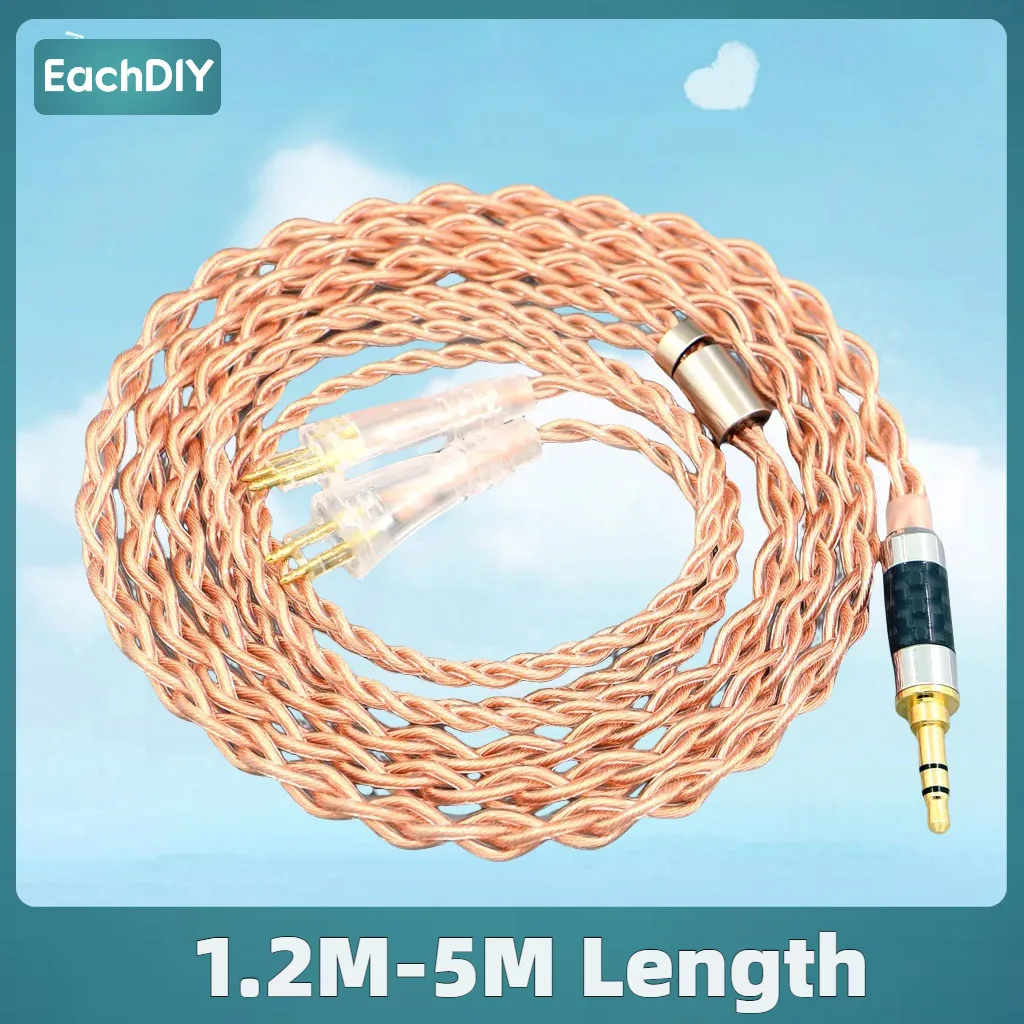 4 الأساسية 1.7 مللي متر سماعة كابل ل FOSTEX TH900 TH1000RP TH1100RP TH-909 TR-X00 TH-600 MK2 Litz HiFi-OFC مضفر 8076