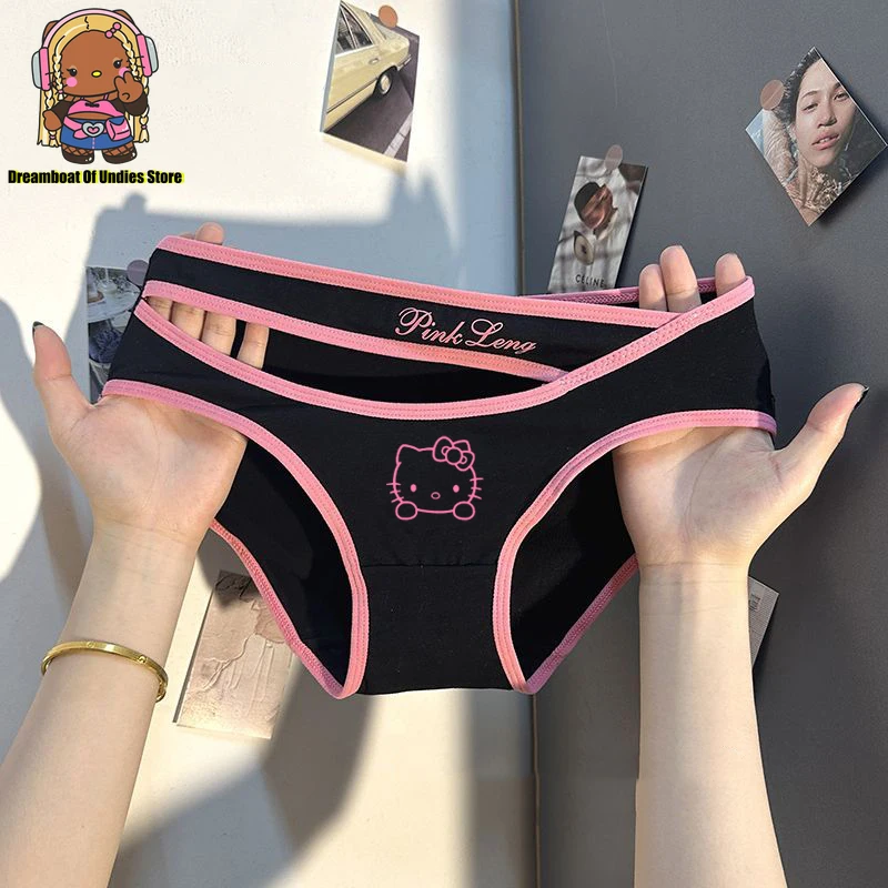 Hello Kitty Cartoon Sweet Kawaii Girl Panties Sexy Lingeries Shorts Panty Women Underwear Cotton Cute Underpant Briefs Intimates