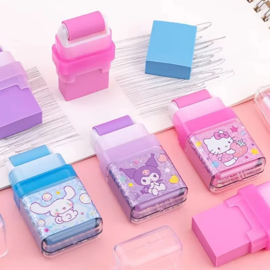 1pc Hello My Melody Kitty Kuromi Cinnamoroll Cute And Creative Eraser With Cartoon Image Roller Eraser