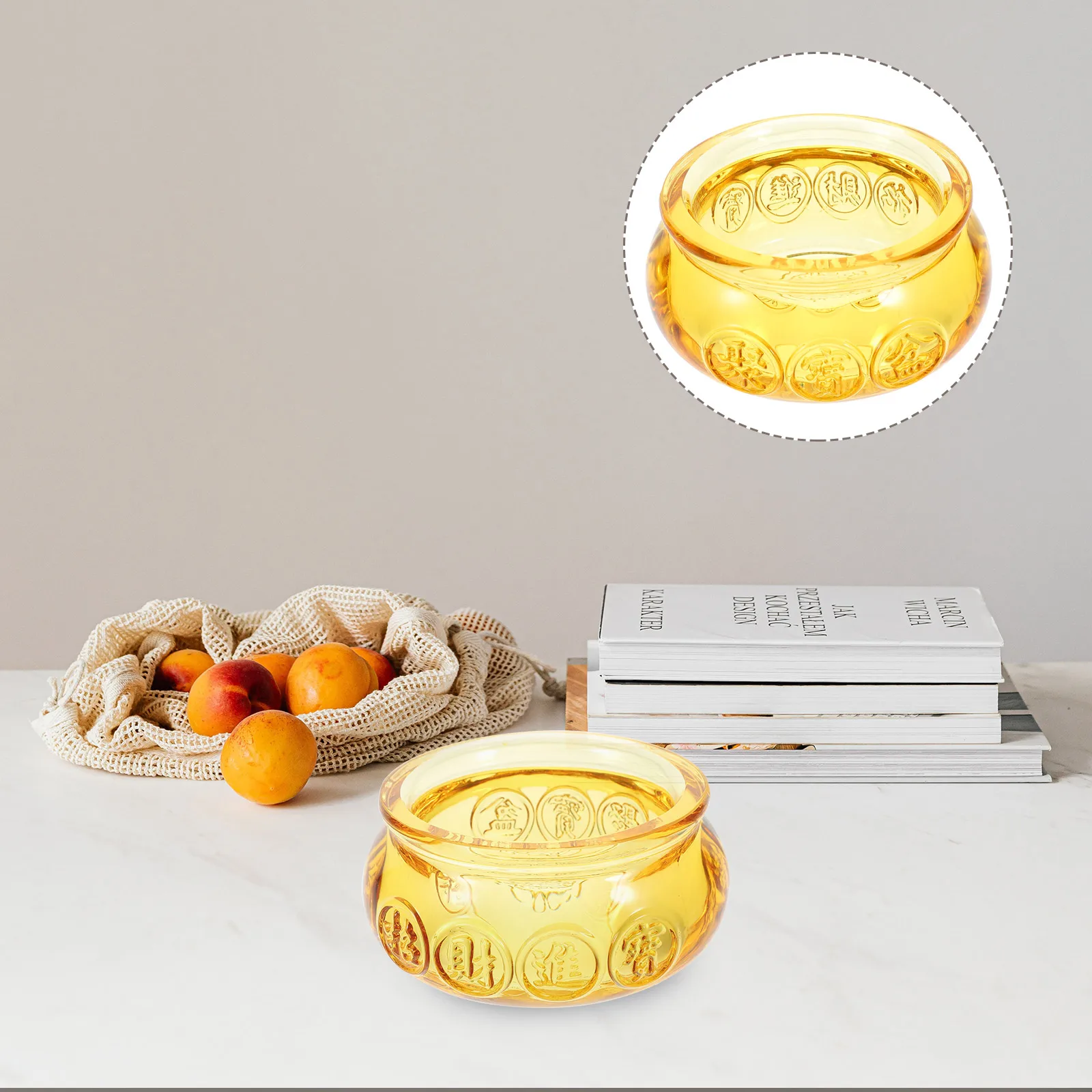 

Crystal Cornucopia Ornament Chinese Style Desktop Decor Treasure Bowl Decorative Art Home Office Decoration