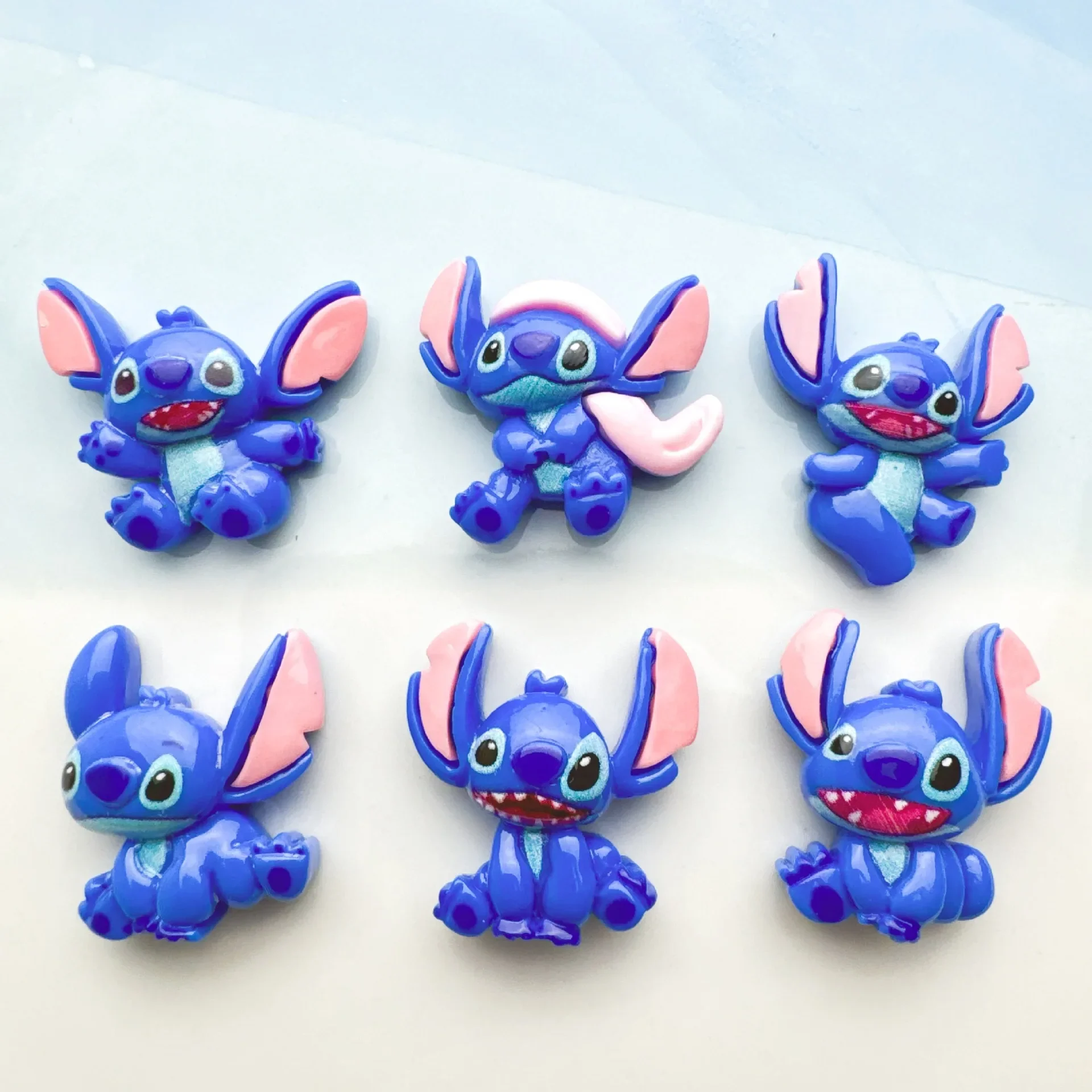 5pcs cute Stitch series cartoon resin flatback cabochons diy crafts materials jewelry making charms