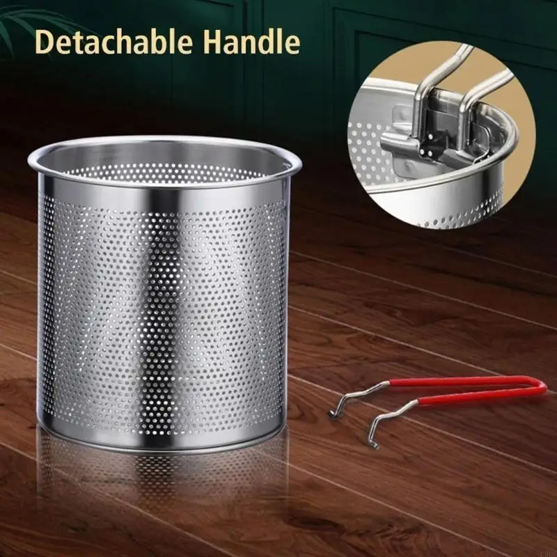   1.2L Stainless Steel Mini Oil Pot With Filter Mesh For Home Frying Kitchen Tool