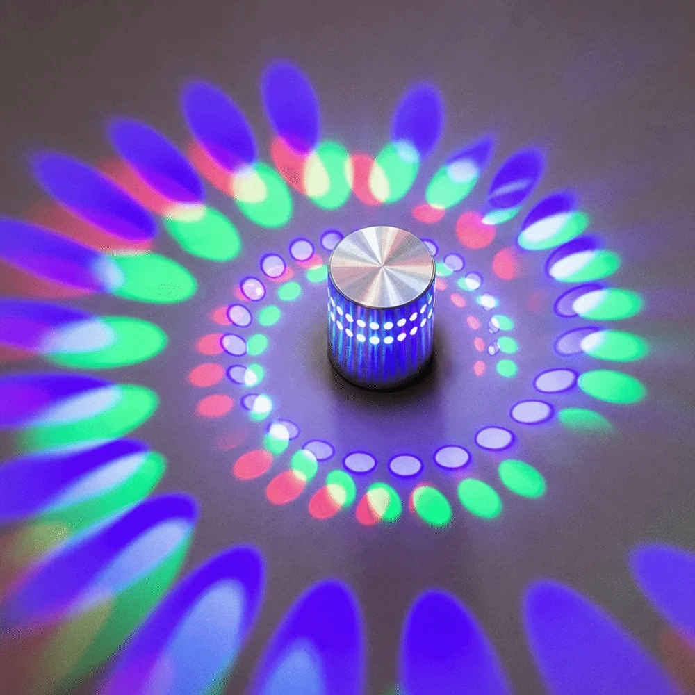 Colorful RGB LED Hole Wall Lamp 3W AC 85-265V Ceiling Light Surface Mount Cylinder Shape LED Ceiling Light Hotel