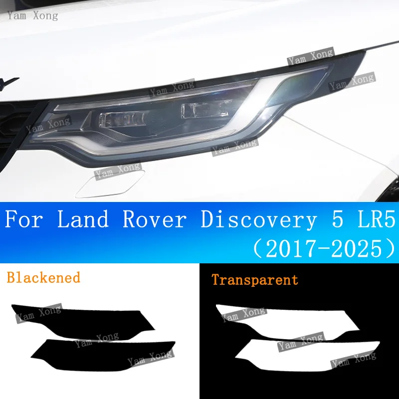 

Car Headlight Light Black Wrap Cover Sticker For Land Rover Discovery 5 LR5 Exterior Front Lamp TPU Transparent Protective Films
