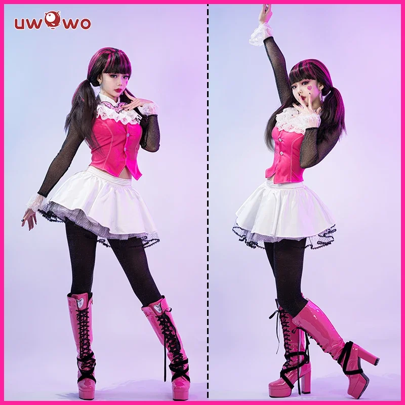 IN STOCK  Monster High: Draculaura Cosplay Costume Pink Suit Vampiree Anime Female Cosplay Halloween Costumes