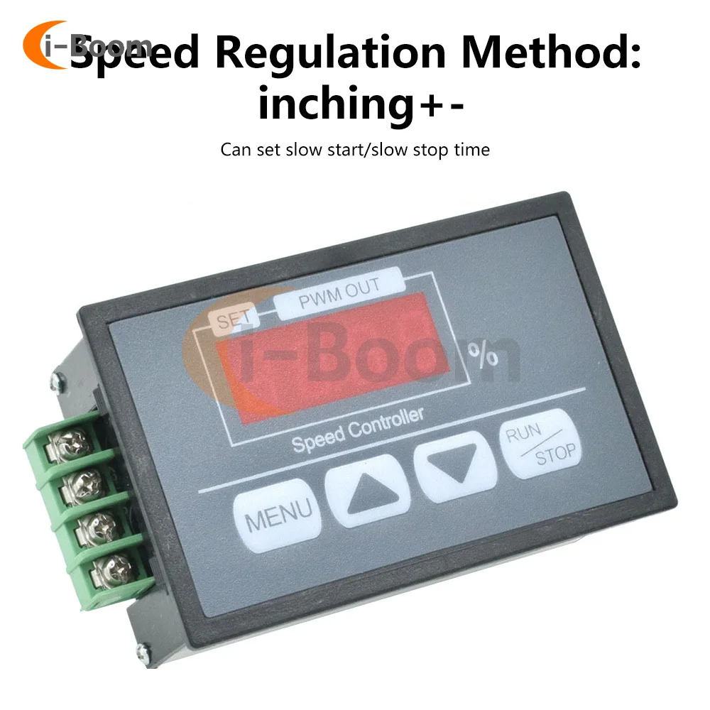 DC6-60V regulator mocy regulator prędkości silnika PWM z cyfrowym wyświetlaczem LED z regulowanym czasem wolnego startu/zatrzymania prędkości