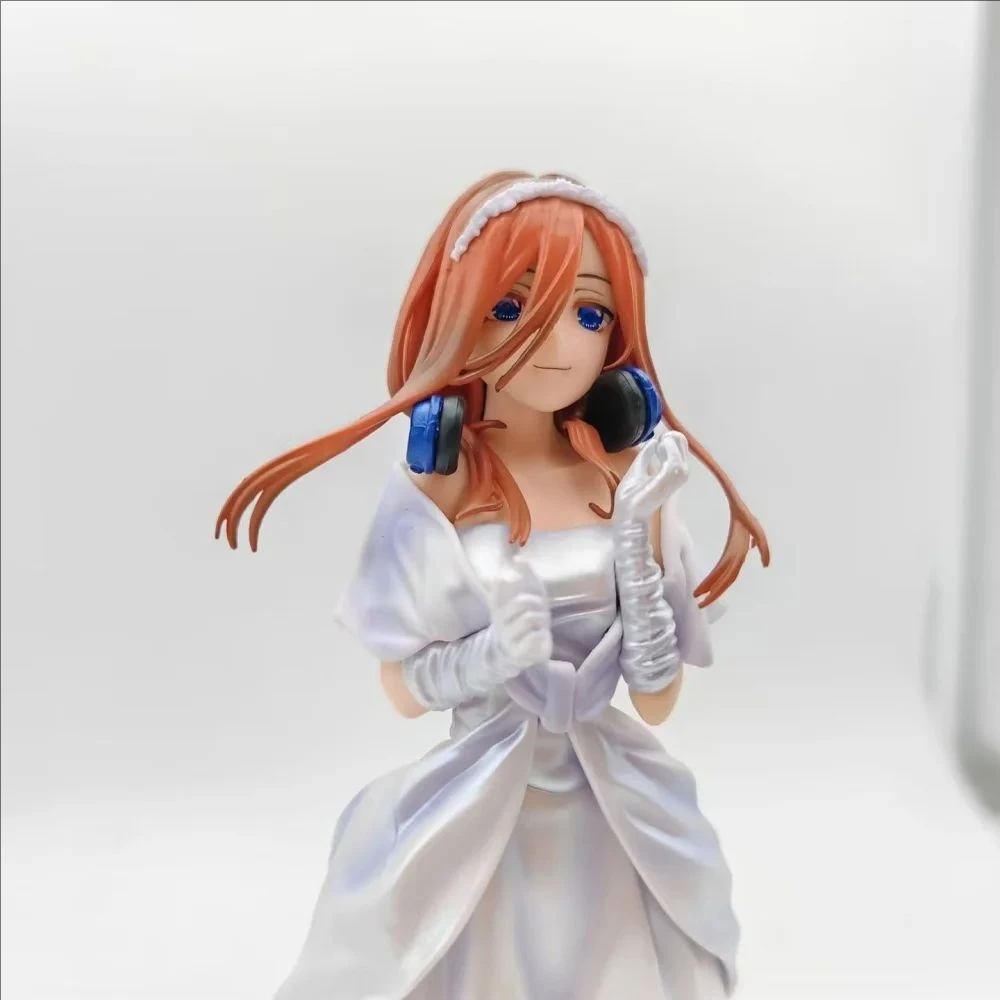 Anime The Quintessential Quintuplets Nakano Miku Wedding Dress PVC Action Figure Collectible Model Doll Toy 24CM