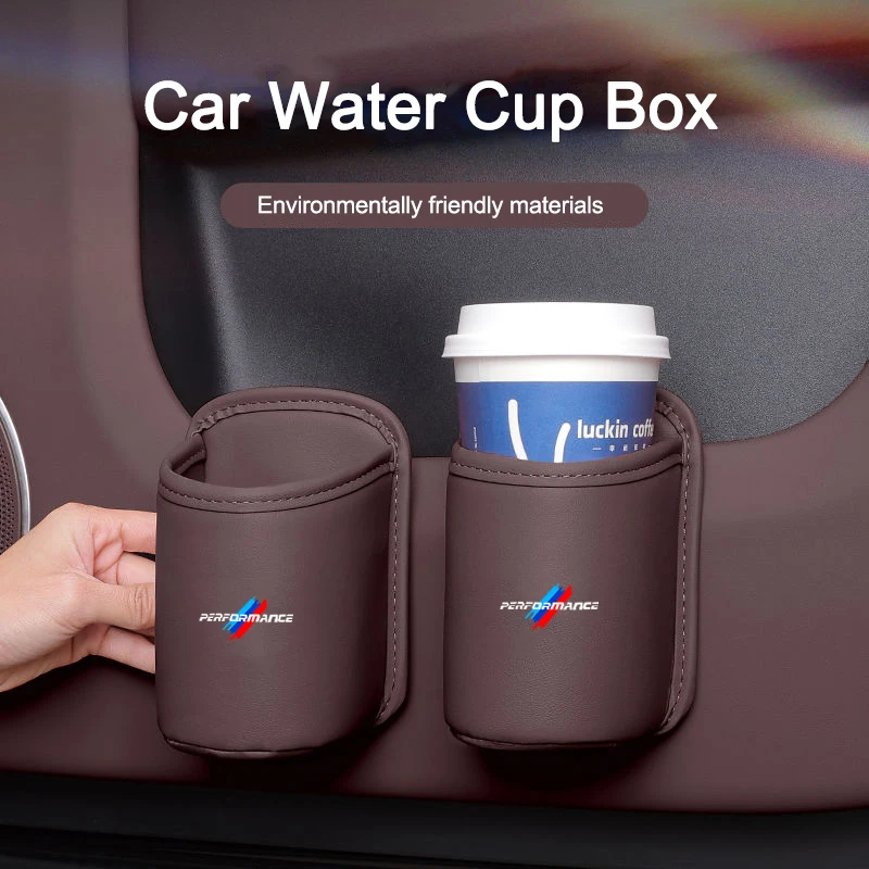 

Car Water Cup Box Back Seat Drink Rack Storage Leather Accessories For BMW Performance X1 X2 X3 X4 X5 X6 X7 G20 G30 E46 E90 E60