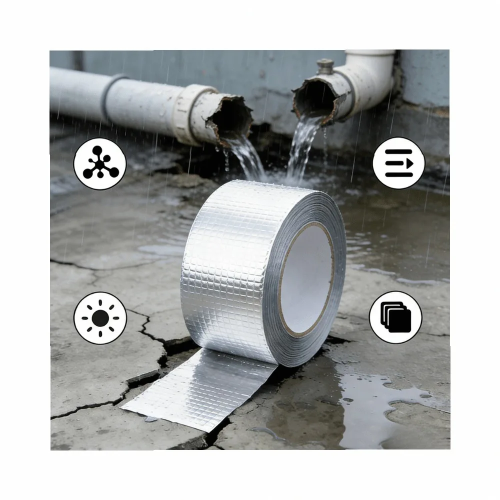 Self-Adhesive Waterproof Leak Repair Tape 2 Rolls, Emergency Seal Tape for Pipe Hose Gutter Roof Crack, Home Essential