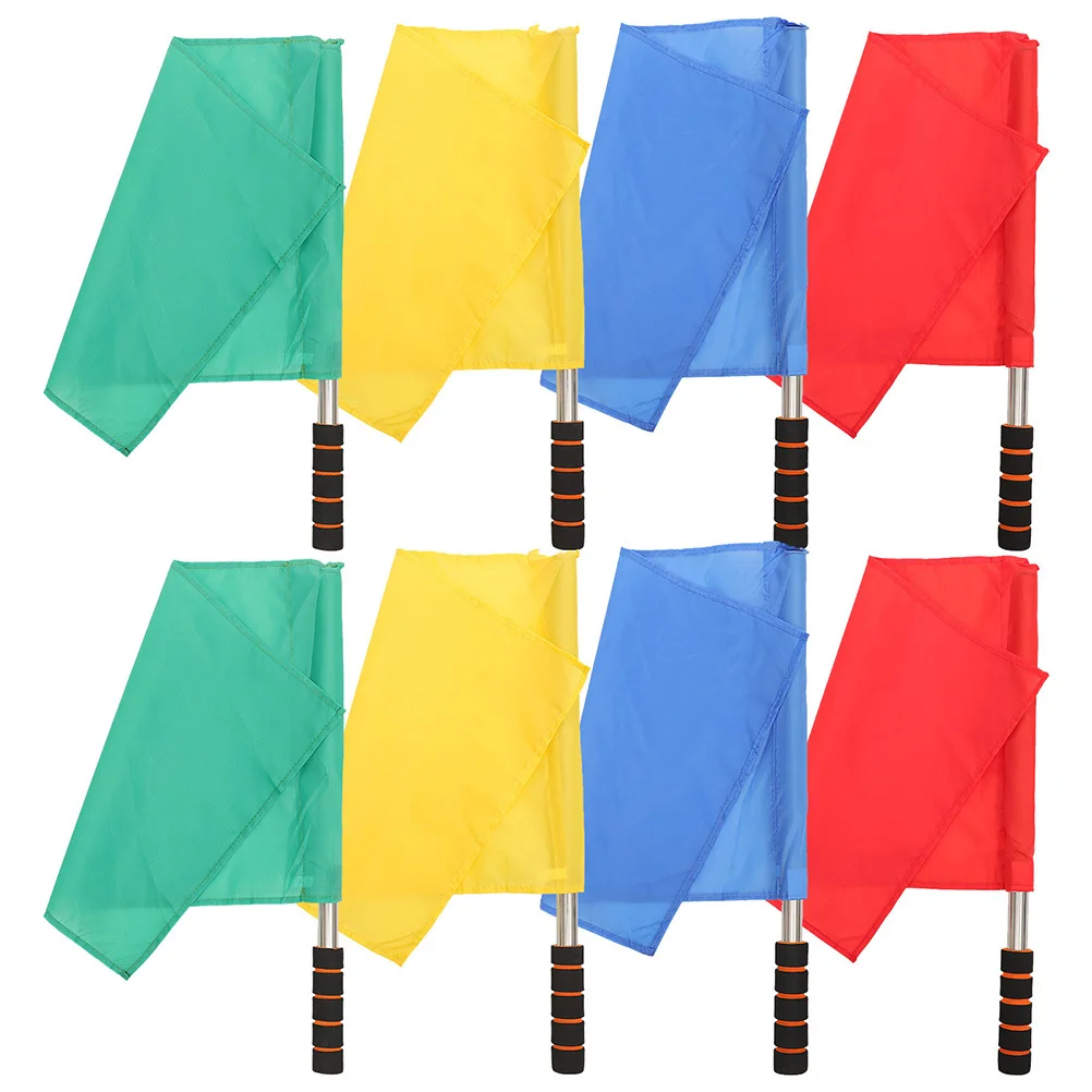 8 قطعة أعلام الحكم إشارة متعددة الأغراض خفيفة الوزن المحمولة مريح العلم لسباق حركة المرور تحذير الرياضة #1