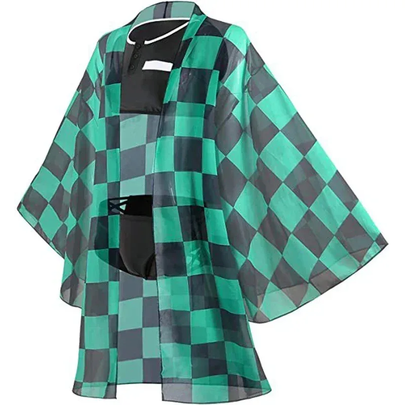 Anime Demon Slayer Shinobu Kocho disfraces Cosplay playa verano traje de baño Kimetsu No Yaiba Kimono Kamado Nezuko Bikini para mujer